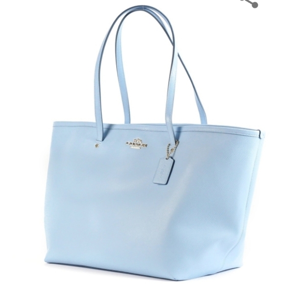Coach Handbags - Coach Crossgrain Leather Taxi Tote - Pale Blue like new condition